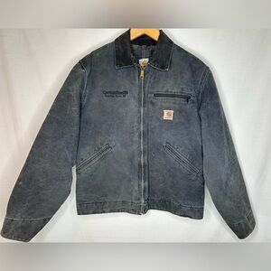 Vintage Carhartt J97 PTL Gray Blanket Lined Detroit Work Jacket W/Company Logo